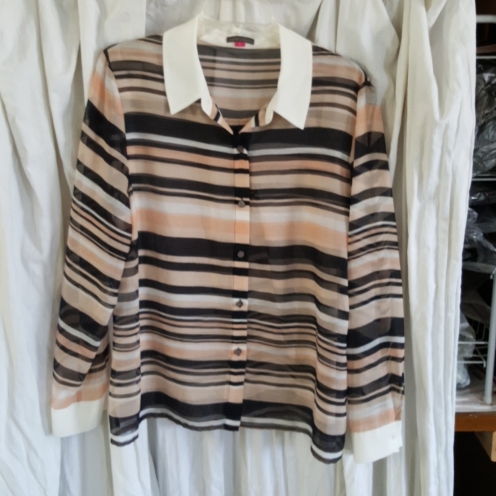 Striped sheer blouse